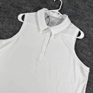 Under Armour Polo Shirt Womens 2XL XXL White Sleeveless Golf Athletic Performanc